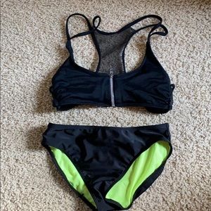 Black zip up bikini